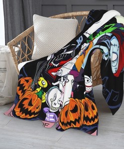 The Nightmare Before Christmas Custom Name Double Layer Blanket - Bedroom Decor Gift