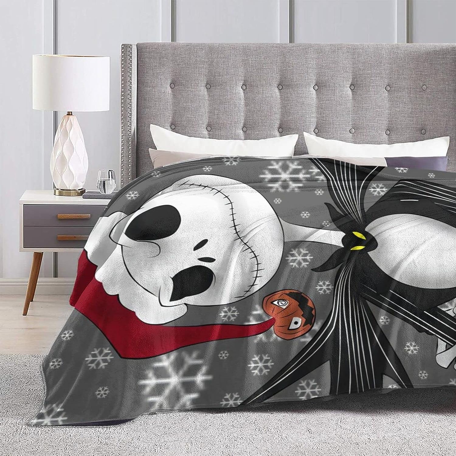 The Nightmare Before Christmas Fleece Blanket - Ultra-Soft Micro Fleece Blanket for Halloween