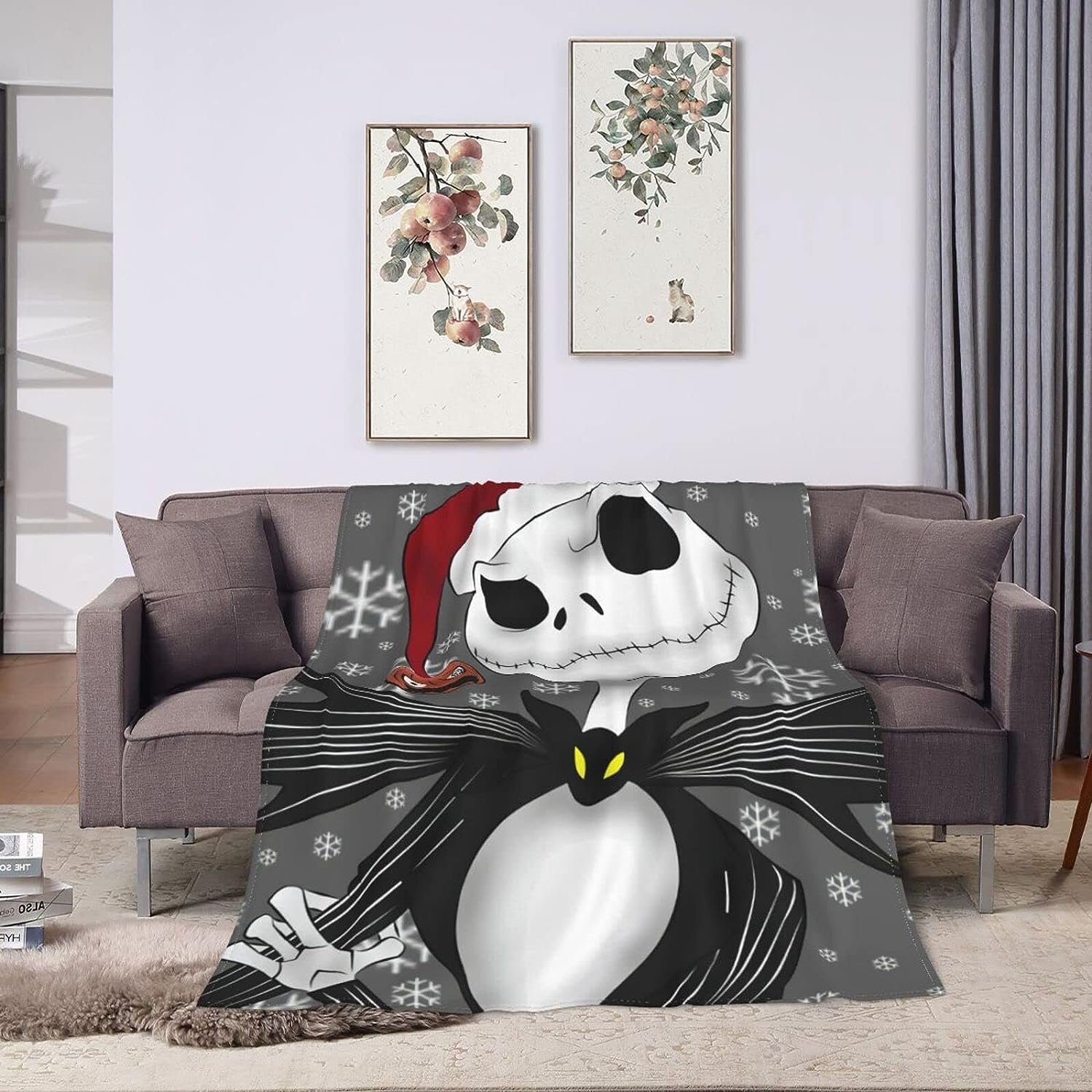The Nightmare Before Christmas Fleece Blanket - Ultra-Soft Micro Fleece Blanket for Halloween