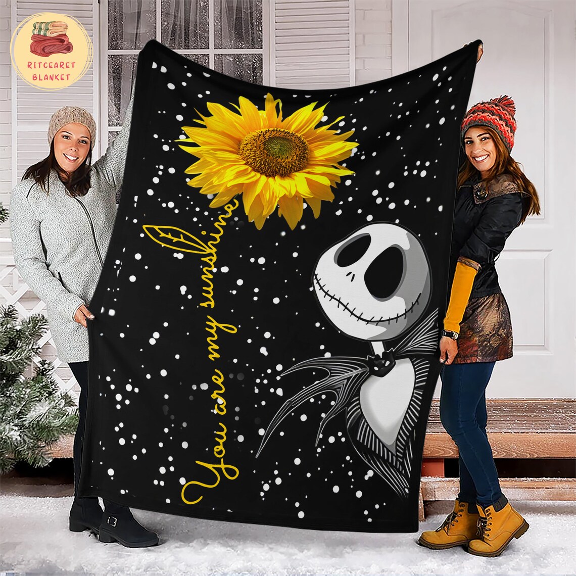 The Nightmare Before Christmas Sunflower Blanket - Jack Skellington Fleece Bedding