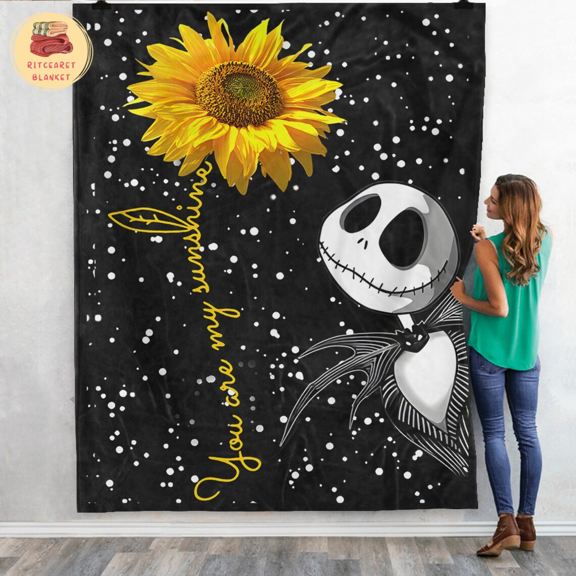 The Nightmare Before Christmas Sunflower Blanket - Jack Skellington Fleece Bedding