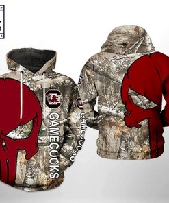 The Punisher South Carolina Gamecocks Camo Hunting 3D Hoodie - Ncaa Fans Gift