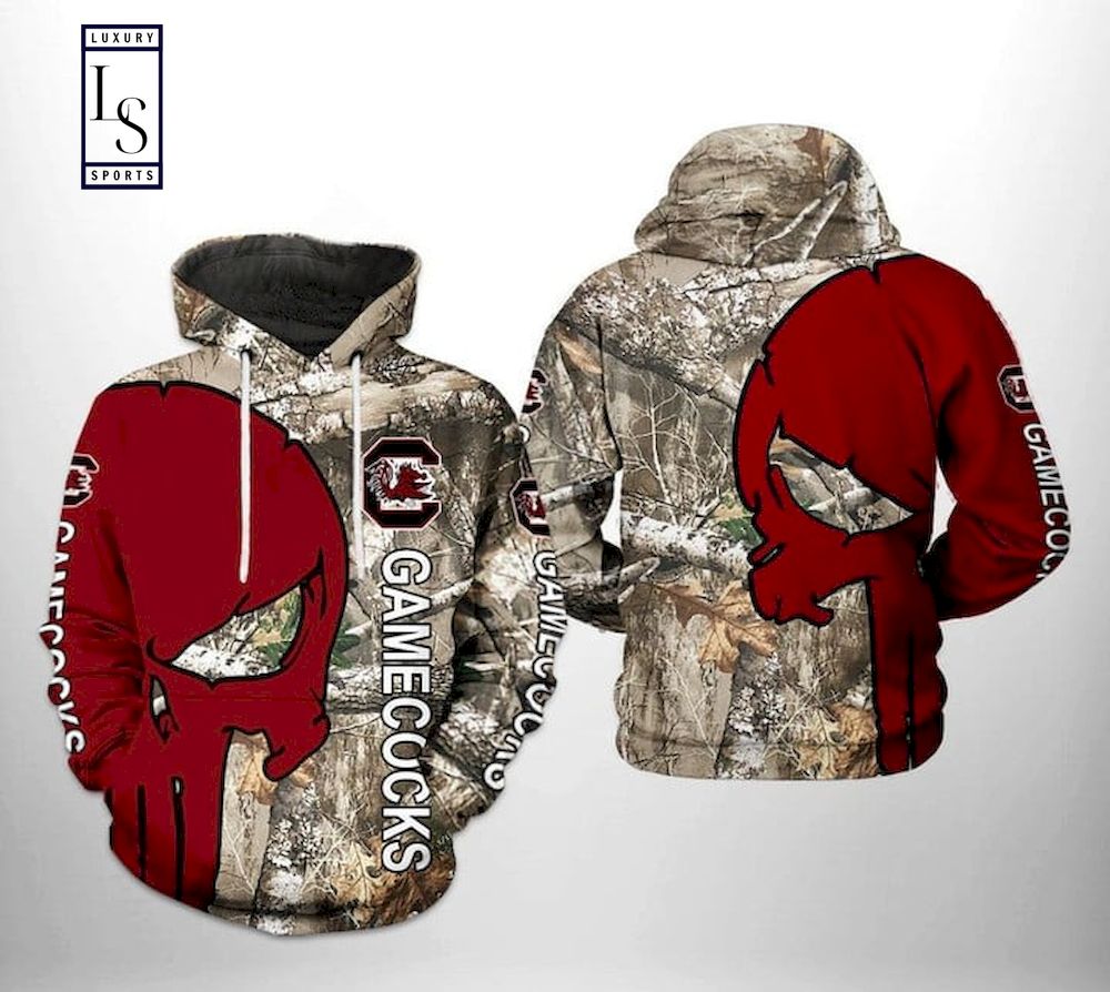 The Punisher South Carolina Gamecocks Camo Hunting 3D Hoodie - Ncaa Fans Gift