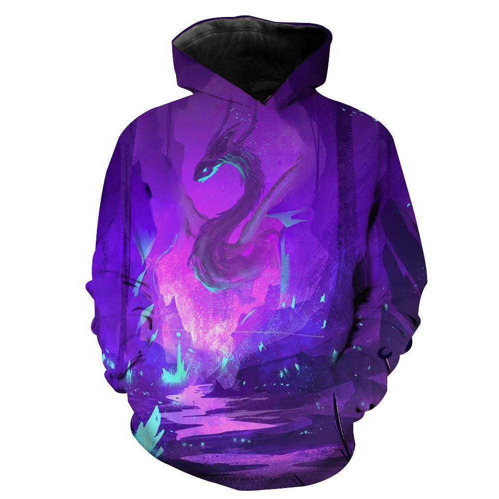 The Purple Dragon'S Fantasy World Hoodie All Over Print 3D