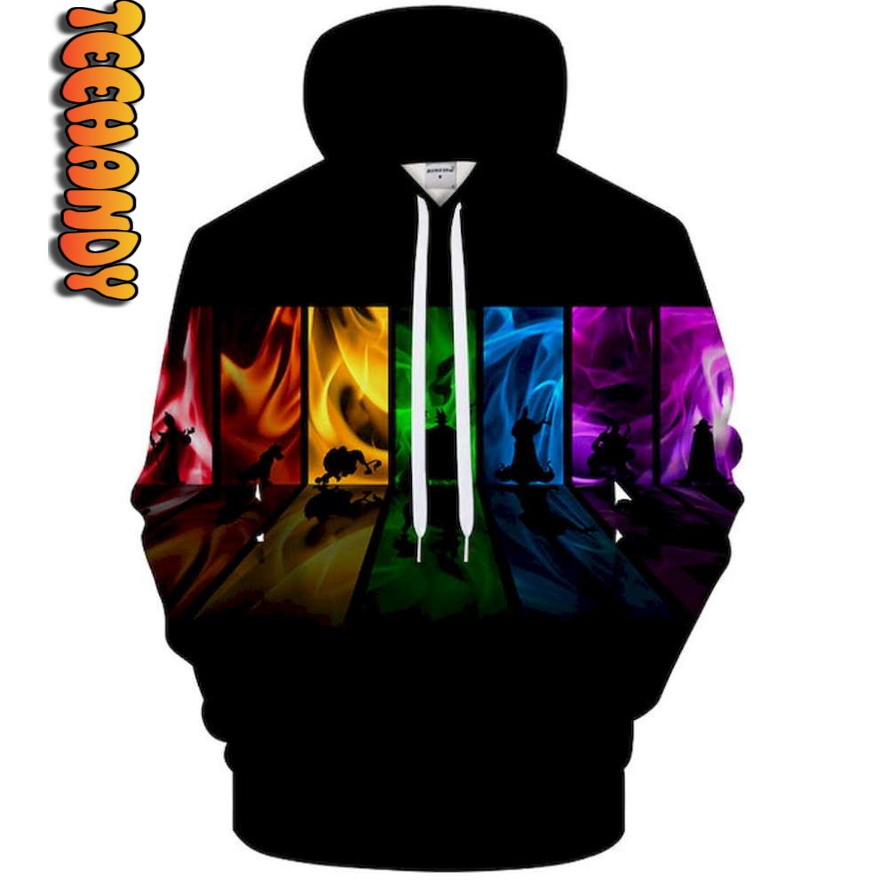 The Rainbow Fusion Galaxy Pullover In Space All Over Print Hoodie 3D