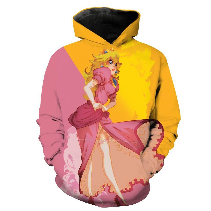 The Royal Peach And Mario'S Adventure All Over Print Hoodie 3D