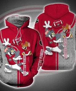Tom And Jerry Wearing Clothes Georgia Bulldogs 3D Hoodie - Unique Fan Gift