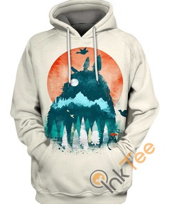 Totoro Landscape All Over Print Hoodie In 3D
