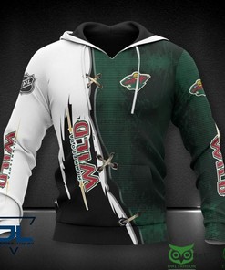 Trendy Minnesota Wild Nhl Cross 3D Hoodie Sweatshirt Jacket For Fans