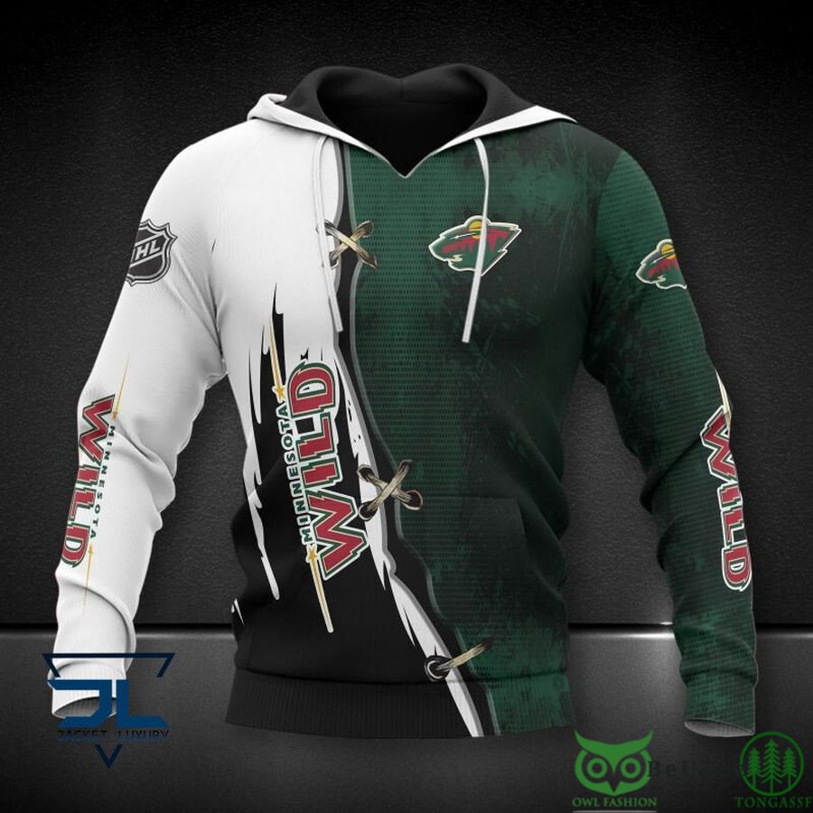 Trendy Minnesota Wild Nhl Cross 3D Hoodie Sweatshirt Jacket For Fans
