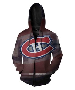 Trendy Montr Al Canadiens Nhl Football 3D All Over Print Zip Up Hoodie Option
