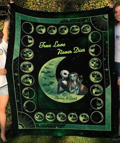 True Love Never Dies Jack Skellington And Sally Blanket - Personalized Fleece, Mink, and Sherpa Blanket