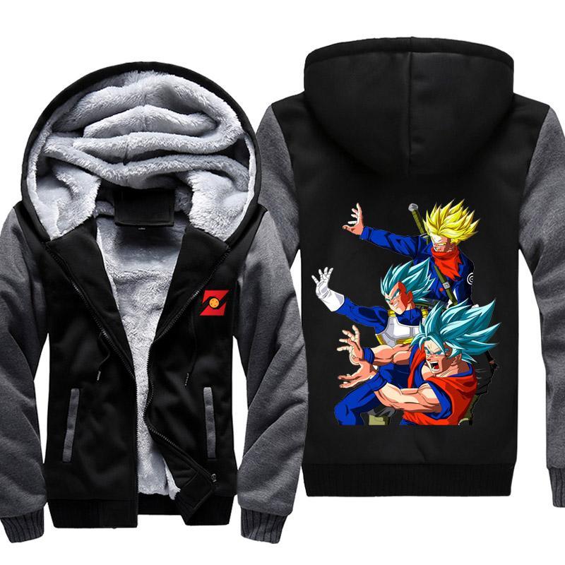 Trunks, Goku, And Vegeta Dragon Ball Super All Over Print Hoodie 3D