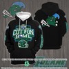 Tulane Green Wave Cotton Bowl Champions 2023 Black 3D Hoodie, Men'S 3D Graphic Hoodies