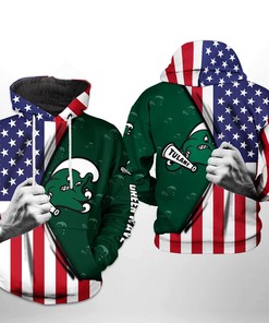 Tulane Green Wave Ncaa Us Flag 3D Printed Hoodie/Zipper Hoodie - Men'S All Over Print 3D Hoodie