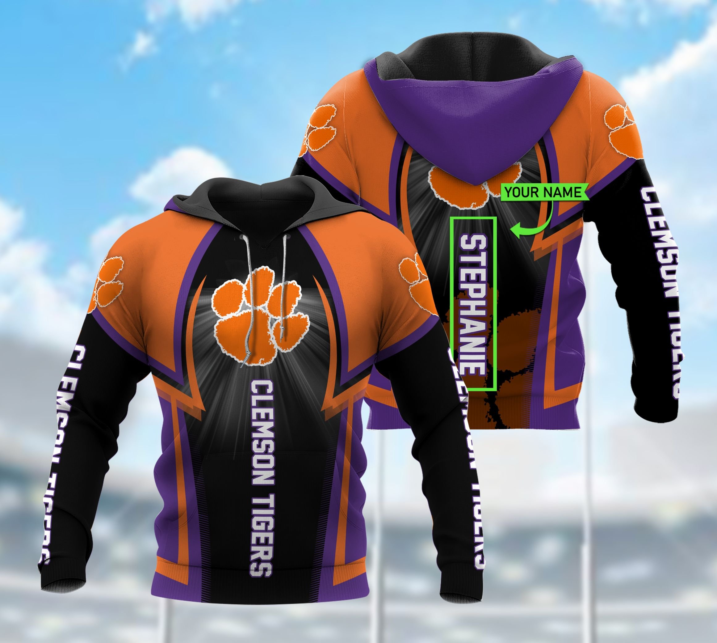Uburn Tigers Cool Custom All Over Print Full Size 3D Zip Up Hoodie - Ncaa Fans' Choice