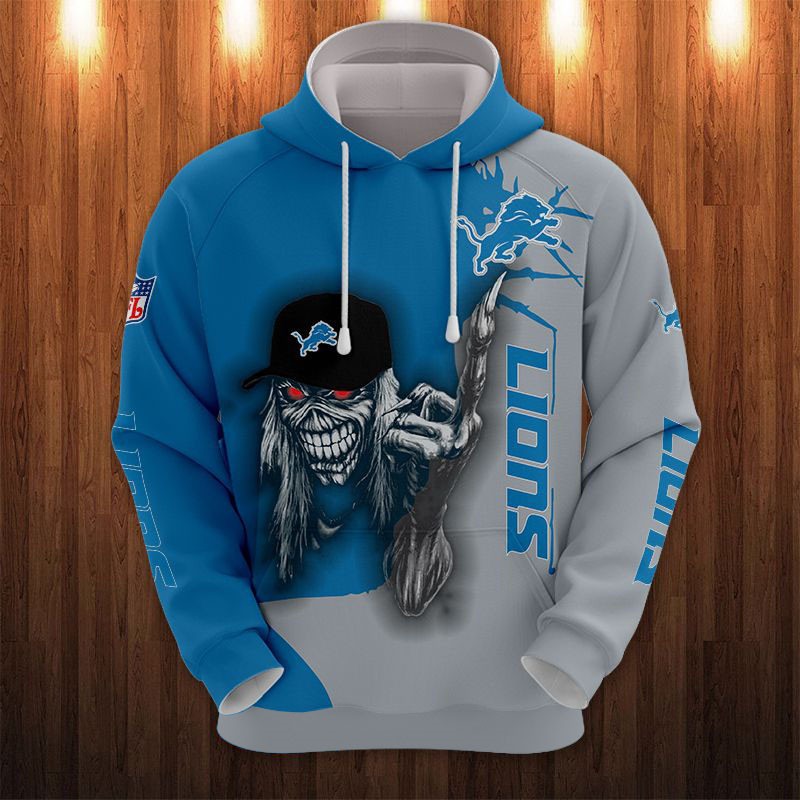 Ultra Cool Detroit Lions Hoodie - Detailed Death Graphic Design