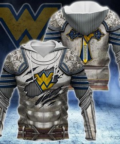 Unique West Virginia Mountaineers Gifts - Knights Templar Armor For Fan 3D Hoodie With 3D-Printed Graphics