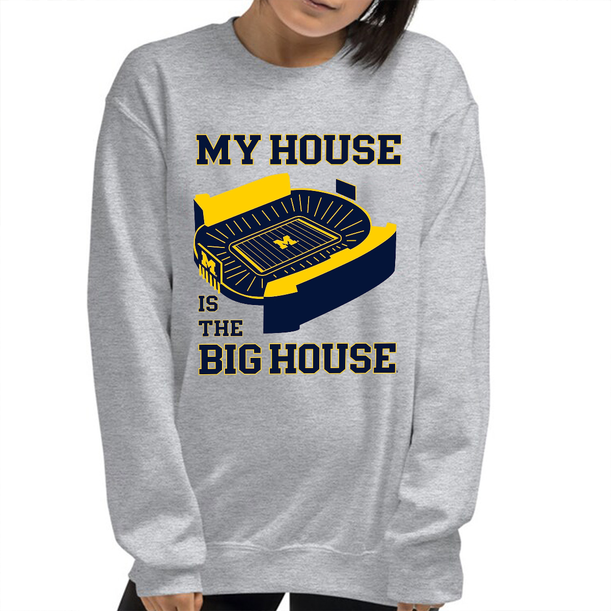 University of Michigan Wolverines My House is The Big House T-Shirt - Fan Apparel for Wolverines Fans
