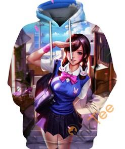 Unleash Your Inner Gamer With D.Va School Uniform Hoodie In 3D - Available Now! 