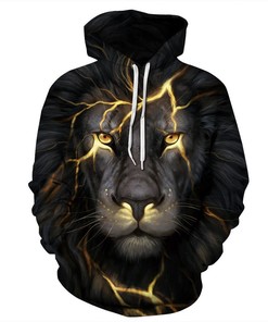 Unleash Your Wild Side With The Black Lion Epic Animals 3D Hoodie