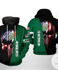 Us Flag Skull 3D Printed Hoodie Zipper Hooded Jacket For Charlotte 49Ers Fans