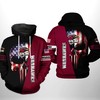 Us Flag Skull All Over Print 3D Hoodie - Louisiana Monroe Warhawks Ncaa Collection