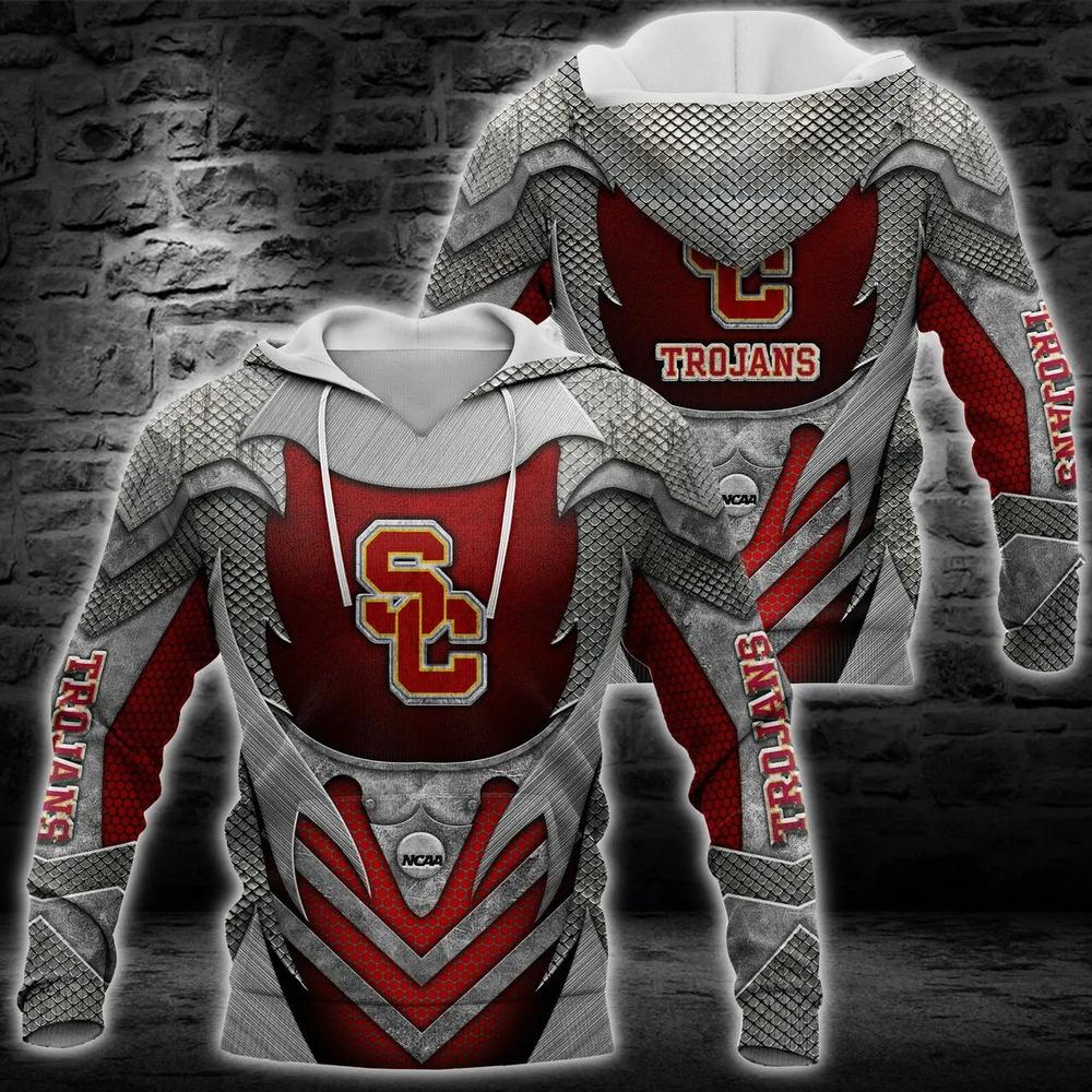 Usc Trojans Armor Football Vintage All Over Print 3D Hoodie For Christmas Gifts