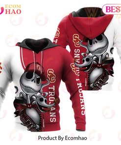 Usc Trojans Jack Skellington And Zero Design All Over Print 3D Hoodie For Fans