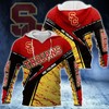 Usc Trojans Logo Football Vintage All Over Print 3D Hoodie Great For Gift