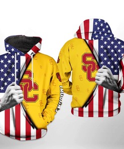 Usc Trojans Usa Flag Print 3D Hoodie Great For Fans