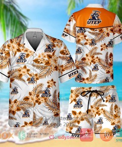 Utep Miners All Over Print 3D Hawaiian With Shorts For Men