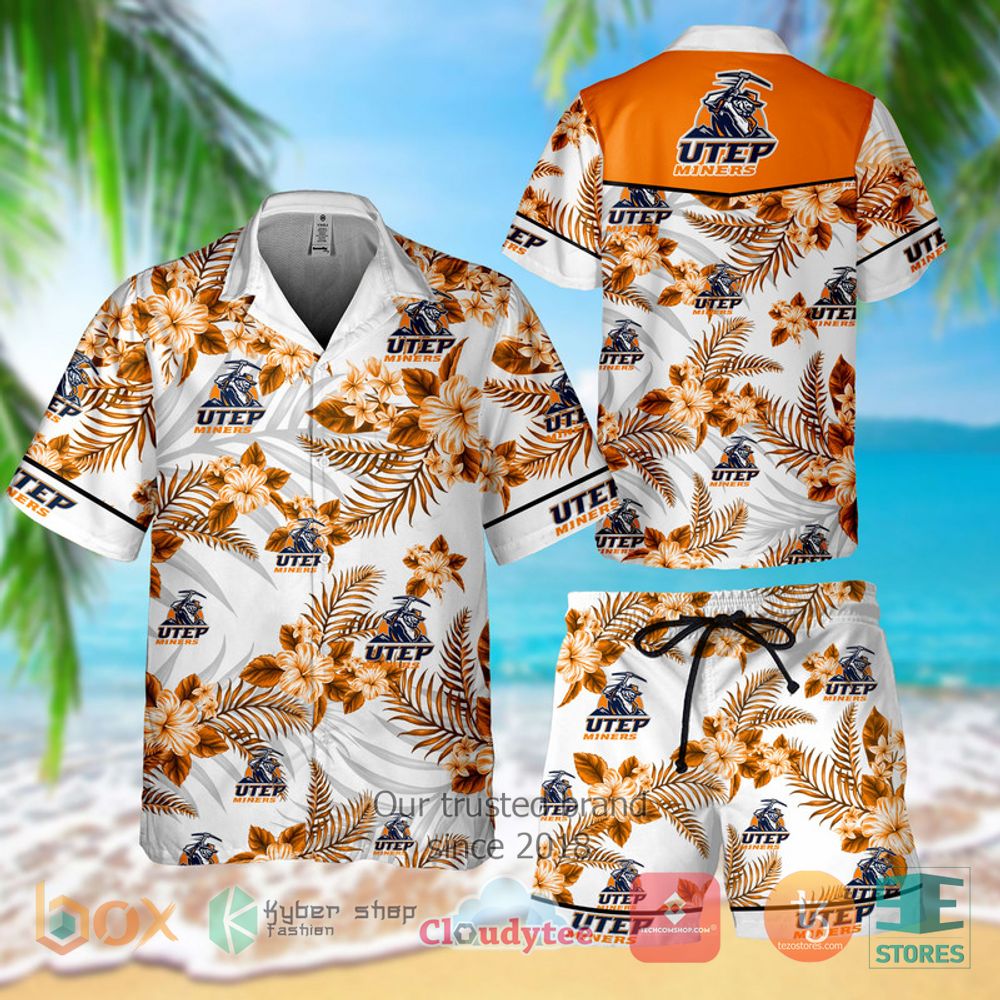 Utep Miners All Over Print 3D Hawaiian With Shorts For Men