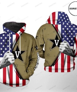 Vanderbilt Commodores Limited Edition All Over Print 3D Hoodie With Us Flag
