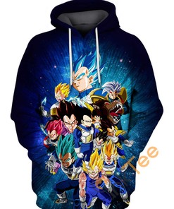 Vegeta'S Transformations All-Over Print Hoodie With Custom Print, Custom All Over Print Hoodie
