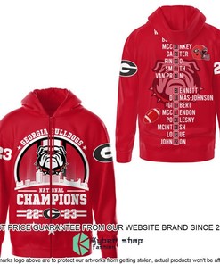 Vintage Georgia Bulldogs Circle Logo 2023 Champions 3D Hoodie, Officially Licensed