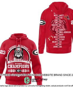 Vintage Georgia Bulldogs Circle Logo 2023 Champions 3D Hoodie, Officially Licensed