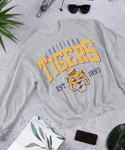 Vintage Louisiana Fan Crewneck Sweatshirt for College Football Fans - LSU Shirts