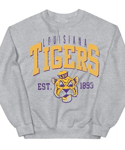 Vintage Louisiana Fan Crewneck Sweatshirt for College Football Fans - LSU Shirts