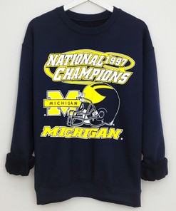 Vintage Michigan Wolverines Crewneck Sweatshirt - 1997 NCAA Merchandise