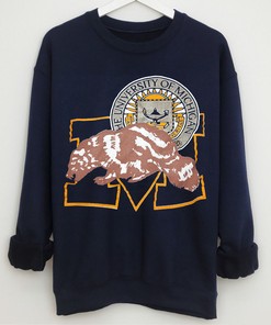 Vintage Michigan Wolverines Football Retro Logo Sweatshirt - College Sports Apparel
