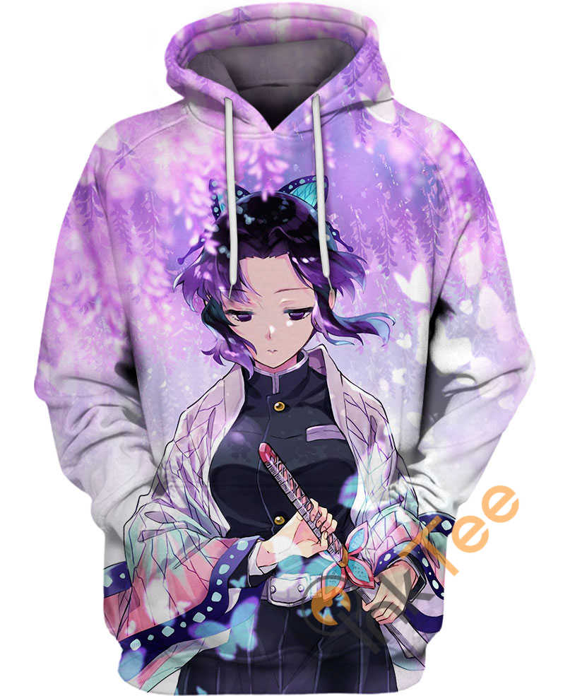 Wear The Rage With Dance Of Shinobu Kocho Hoodie In 3D - Perfect For Kimetsu No Yaiba Fans!