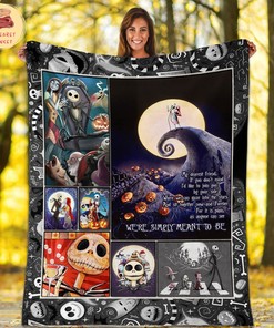 We're Simply Meant To Be Nightmare Blanket - Jack and Sally Fleece Bedding Throw