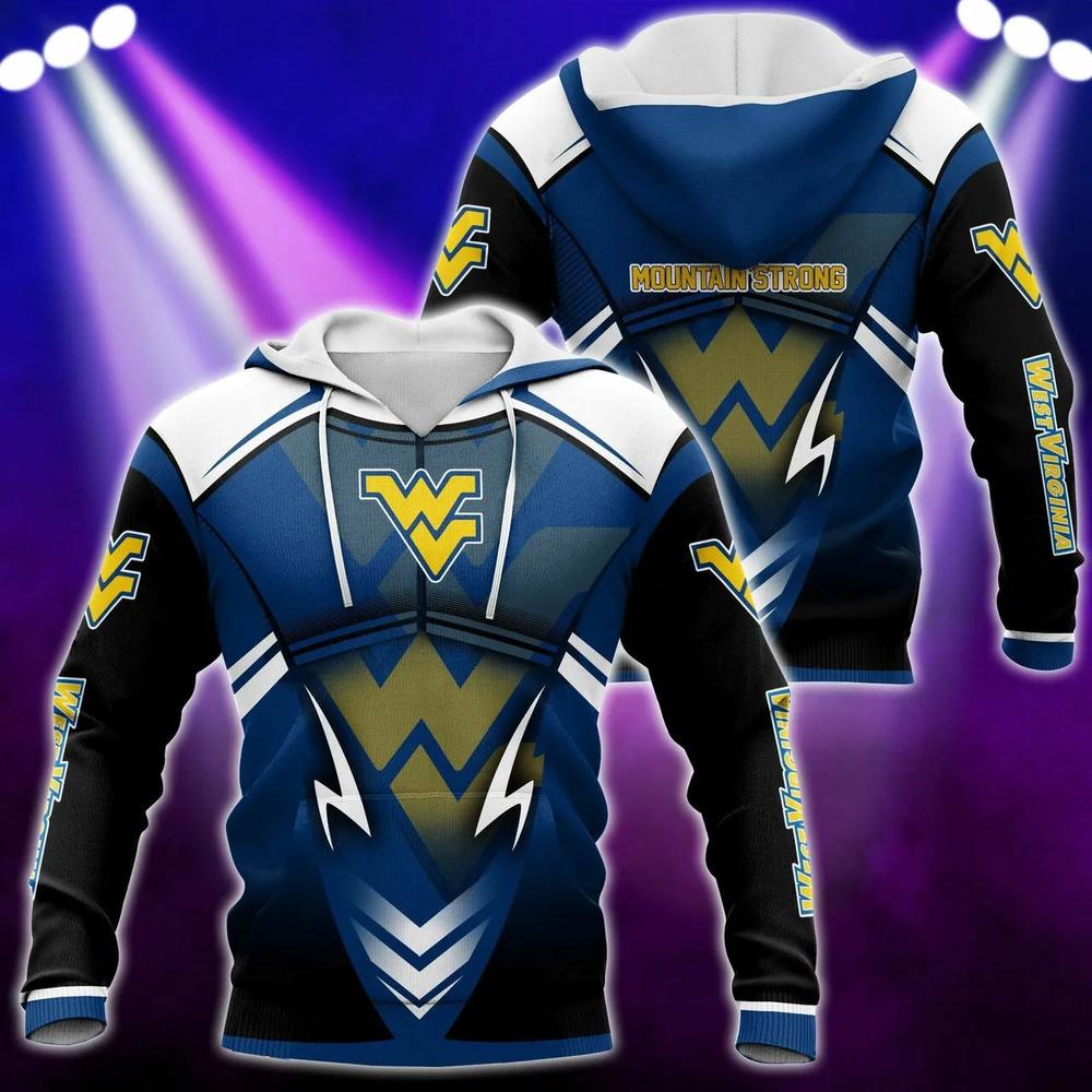 West Virginia Mountaineers Armor Football 3D Hoodie - Custom 3D Hoodies