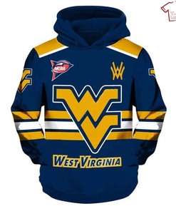 West Virginia Mountaineers Blue And Gold All Over Print 3D Hoodie For Men And Women