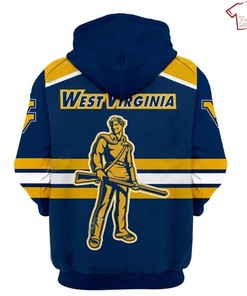 West Virginia Mountaineers Blue And Gold All Over Print 3D Hoodie For Men And Women