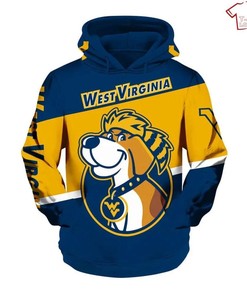 West Virginia Mountaineers Blue And Gold All Over Print 3D Hoodie For Men And Women - Show Your Team Spirit