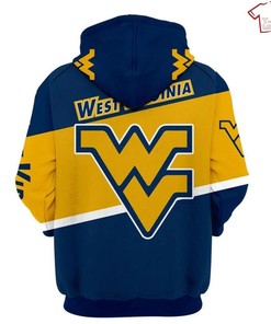 West Virginia Mountaineers Blue And Gold All Over Print 3D Hoodie For Men And Women - Show Your Team Spirit