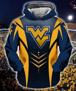 West Virginia Mountaineers Blue And Gold All Over Print 3D Hoodie For Men - Perfect For Game Day