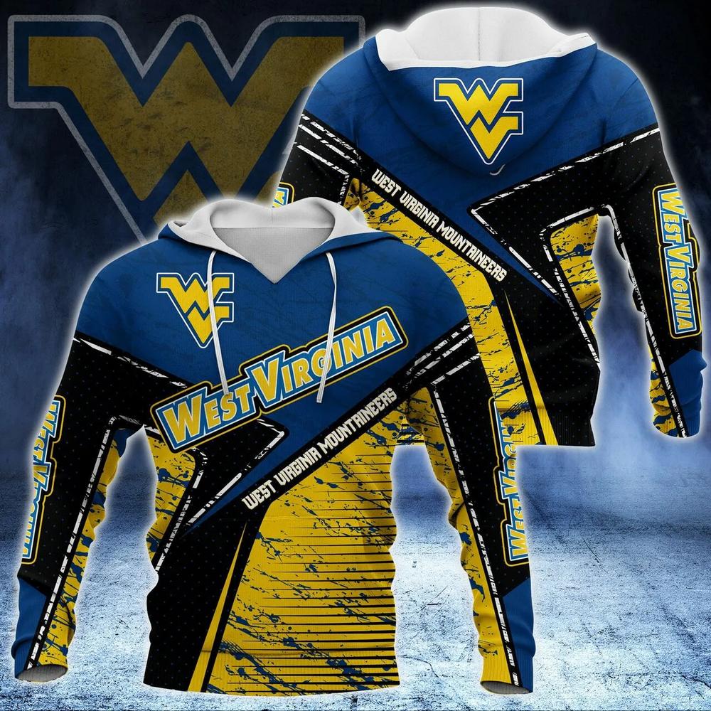 West Virginia Mountaineers Distressed Logo 3D Hoodie - For True Fans